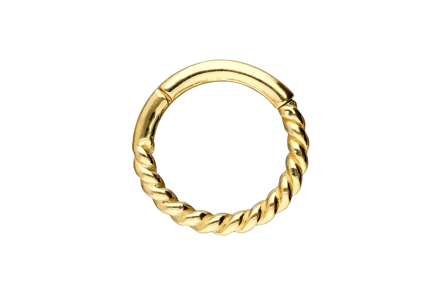18 Karat Gold Segmentring Clicker Piercing GEDREHT
